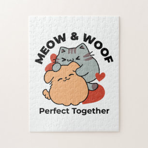Schattige knuffel voor katten en honden - Meow & W Legpuzzel