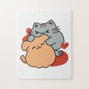 Schattige knuffel voor katten en honden - Meow & W Legpuzzel