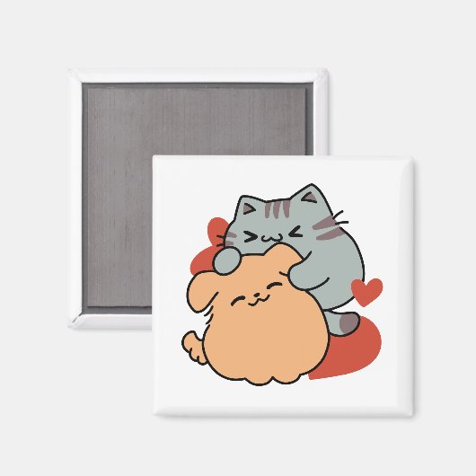 Schattige knuffel voor katten en honden - Meow & W Magneet (Voorkant / Achterkant)