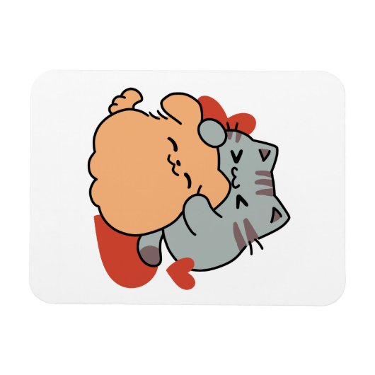Schattige knuffel voor katten en honden - Meow & W Magneet (Horizontaal)