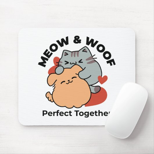 Schattige knuffel voor katten en honden - Meow & W Muismat (Met muis)