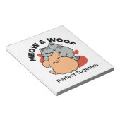Schattige knuffel voor katten en honden - Meow & W Notitieblok (Schuin)