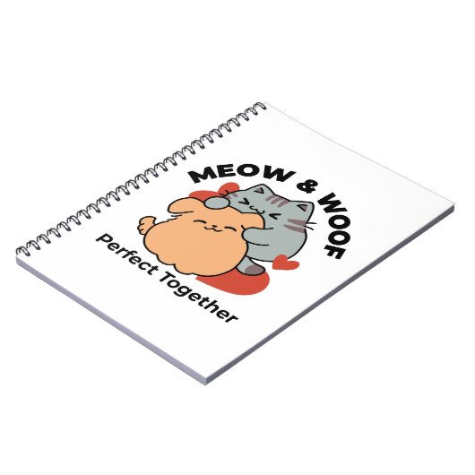 Schattige knuffel voor katten en honden - Meow & W Notitieboek (Linkerzijde)