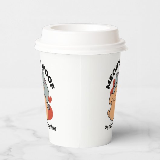 Schattige knuffel voor katten en honden - Meow & W Papieren Bekers (Rechts)