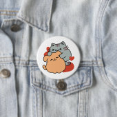 Schattige knuffel voor katten en honden - Meow & W Ronde Button 7,6 Cm (In situ)