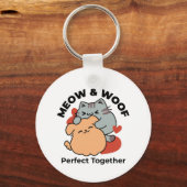 Schattige knuffel voor katten en honden - Meow & W Sleutelhanger (Achterkant)