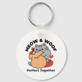 Schattige knuffel voor katten en honden - Meow & W Sleutelhanger (Achterkant)