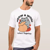Schattige knuffel voor katten en honden - Meow & W T-shirt (Voorkant)