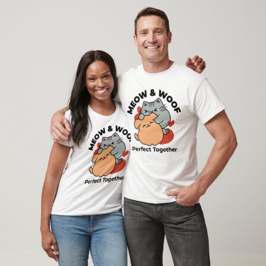 Schattige knuffel voor katten en honden - Meow & W T-shirt (Unisex)