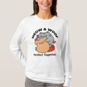 Schattige knuffel voor katten en honden - Meow & W T-shirt (Voorkant)