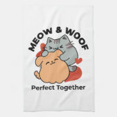 Schattige knuffel voor katten en honden - Meow & W Theedoek (Verticaal)