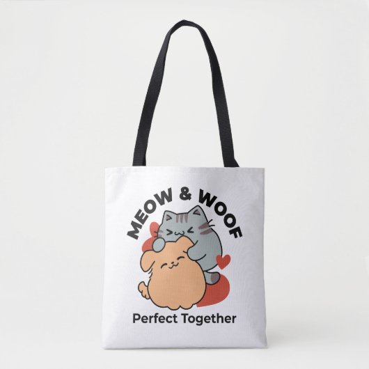 Schattige knuffel voor katten en honden - Meow & W Tote Bag (Voorkant)