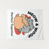 Schattige knuffel voor katten en honden - Meow & W Wandkleed (Voorkant (horizontaal))