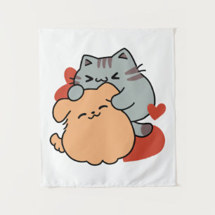 Schattige knuffel voor katten en honden - Meow & W Wandkleed
