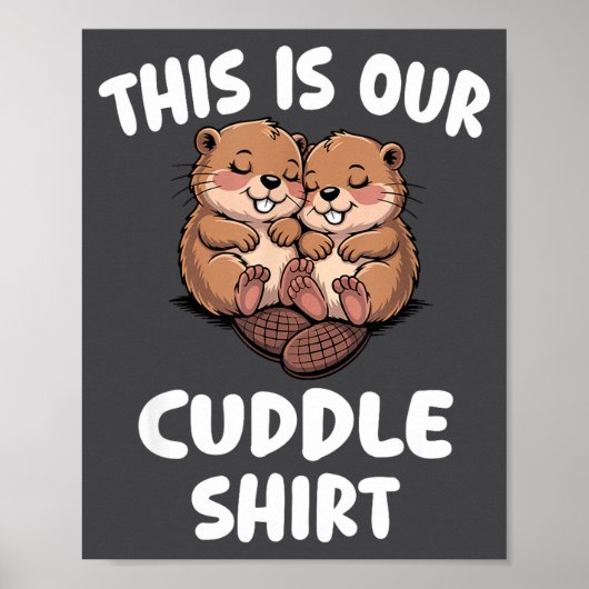 Schattige knuffel voor koppels grappig romantisch poster (Voorkant)