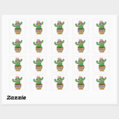 Schattige knuffelcactus grappig vierkante sticker (Vel)