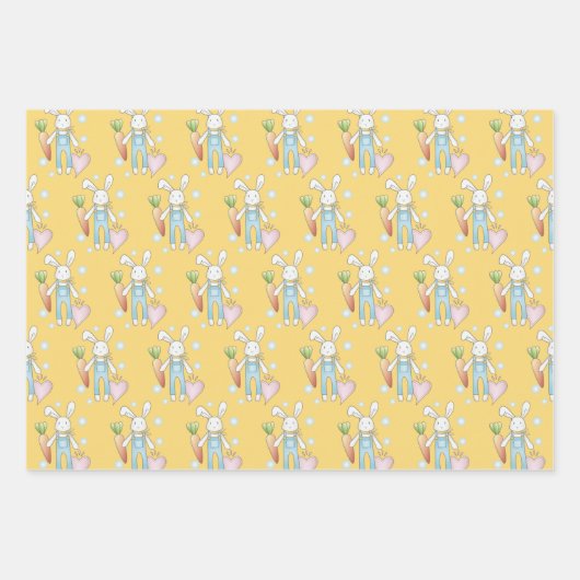 Schattige Knuffeldier Bunny Custom Inpakpapier Vel (Voorkant 3)