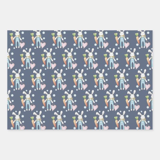 Schattige Knuffeldier Bunny Custom Inpakpapier Vel (Voorkant 2)