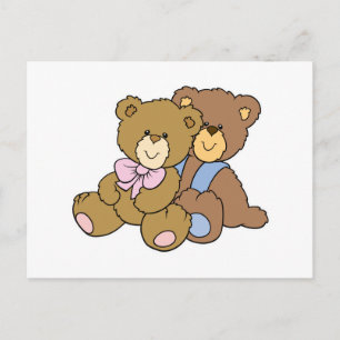 Schattige knuffelende berenvrienden briefkaart