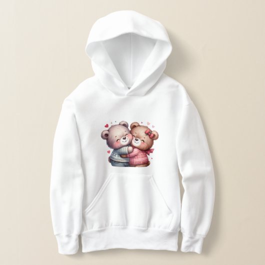 Schattige knuffelende teddyberen meisjes witte hoo (Laagn)