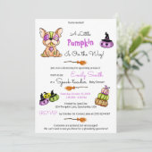 Schattige knuffelhond, pompoen patch Baby shower Kaart (Staand voorkant)