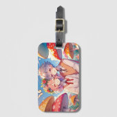 Schattige knuffelig anime koppel grillig romantisc bagagelabel (Voorkant (verticaal))