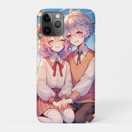 Schattige knuffelig anime koppel grillig romantisc Case-Mate iPhone case (Achterkant)