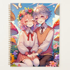 Schattige knuffelig anime koppel grillig romantisc planner
