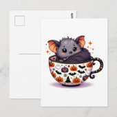 Schattige knuppel in een Halloween Teacup Briefkaart (Voorkant / Achterkant)