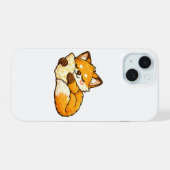 Schattige knusse slapende vos iPhone 15 case (Achterkant horizontaal)