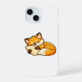 Schattige knusse slapende vos iPhone 15 case