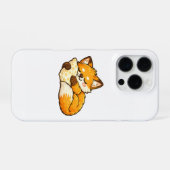 Schattige knusse slapende vos iPhone hoesje (Achterkant horizontaal)