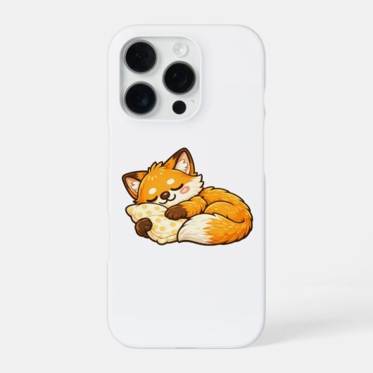 Schattige knusse slapende vos iPhone hoesje (Achterkant)
