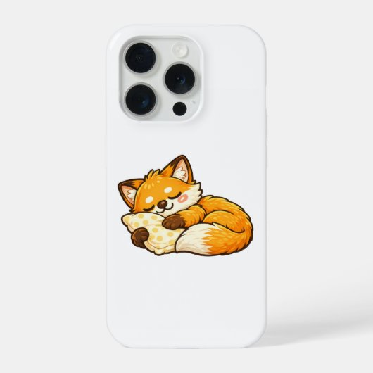 Schattige knusse slapende vos iPhone hoesje (Achterkant)