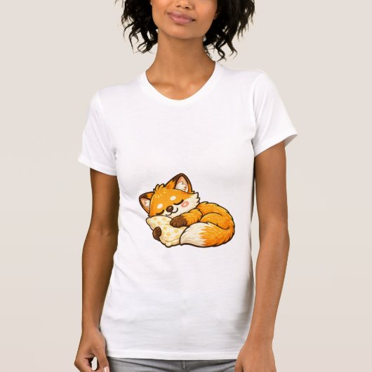 Schattige knusse slapende vos t-shirt (Voorkant)