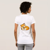 Schattige knusse slapende vos t-shirt (Achterkant volledig)