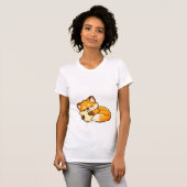 Schattige knusse slapende vos t-shirt (Voorkant volledig)