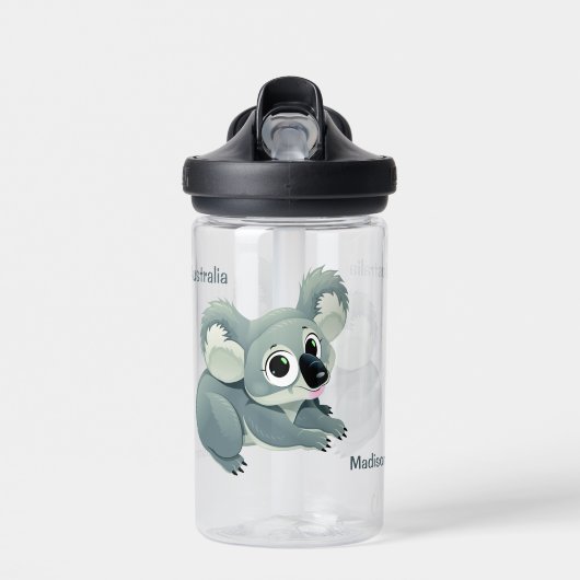 Schattige Koala aangepaste naam Waterfles (Voorkant)