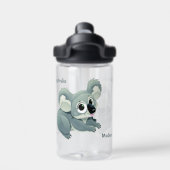 Schattige Koala aangepaste naam Waterfles (Achterkant)