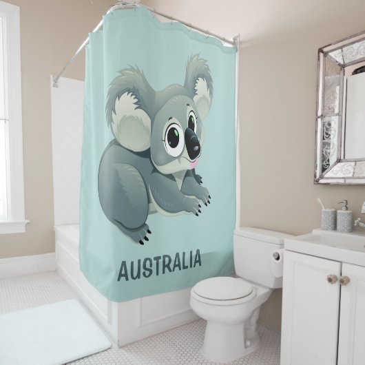 Schattige Koala aangepaste tekst douchegordijn (In situ)