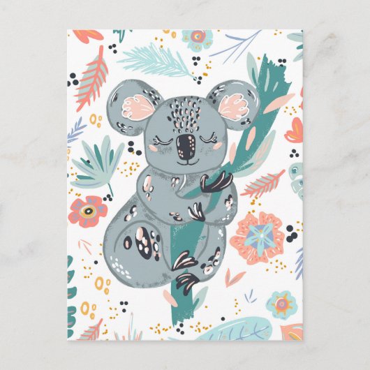 Schattige Koala Art Briefkaart (Voorkant)