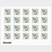 Schattige Koala Australische postzegel kunst Vierkante Sticker (Vel)