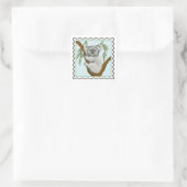 Schattige Koala Australische postzegel kunst Vierkante Sticker (Tas)