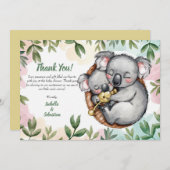 Schattige Koala Baby En Koala Moeder Dankkaart Kaart (Voorkant / Achterkant)