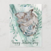 Schattige Koala Baby Knuffel Waterverf Dier Vaderd Briefkaart (Voorkant)