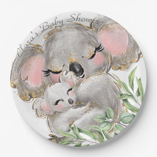 Schattige Koala-Baby, Mam Baby shower Papieren Bor Bordje (Voorkant)