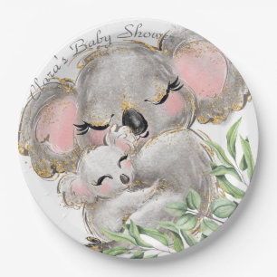 Schattige Koala-Baby, Mam Baby shower Papieren Bor Papieren Bordje