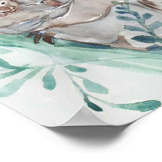  Schattige Koala & Baby Waterverf Neutrale Kinderk Poster (Hoek)