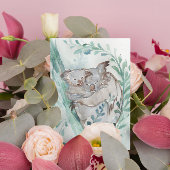 Schattige Koala & Baby Waterverf Neutrale Kinderka Briefkaart