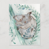 Schattige Koala & Baby Waterverf Neutrale Kinderka Briefkaart (Voorkant)